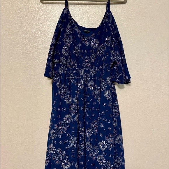 Torrid Size 1 Blue Floral Patterned Dress - Picture 3 of 4